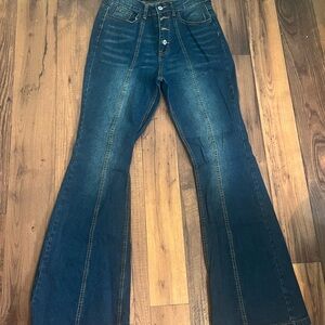 Women's Flared Blue Jeans